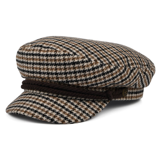 Gorra marinera pata de gallo de Brixton - Arena-Marrón-Naranja