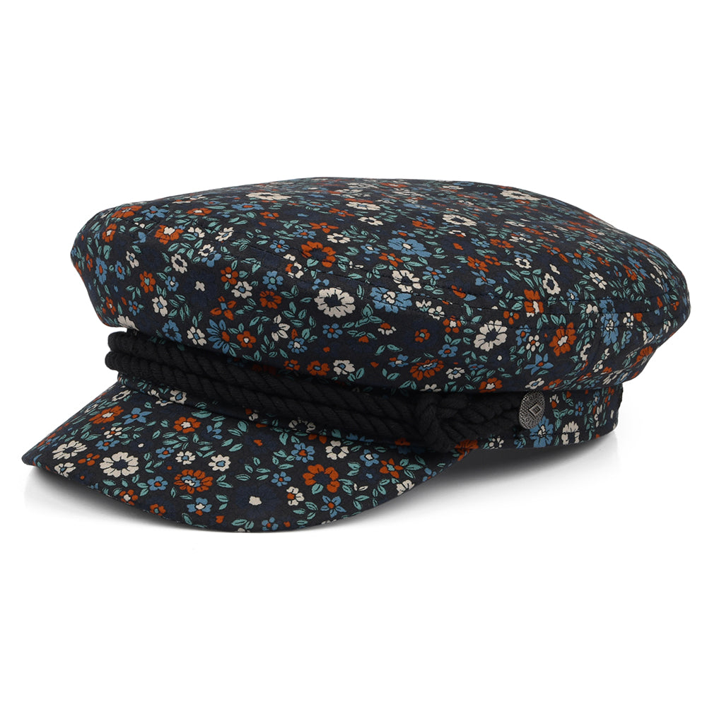 Gorra marinera de algodón Floral de Brixton - Azul Marino Lavado