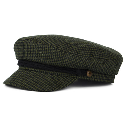 Gorra marinera pata de gallo de Brixton - Verde Musgo-Negro