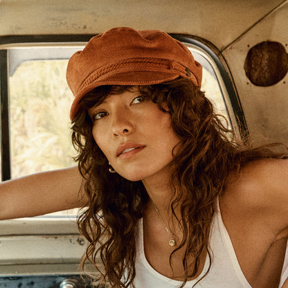 Gorra marinera de pana de Brixton - Terracota