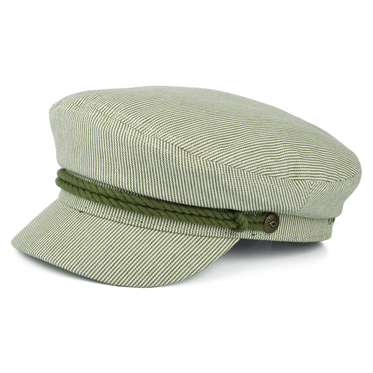 Gorra marinera con franjas de Brixton - Verde Oliva-Crema