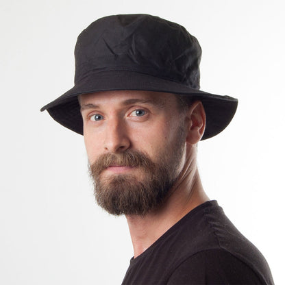Sombrero de pescador de algodón impermeable Jaxon & James - Negro