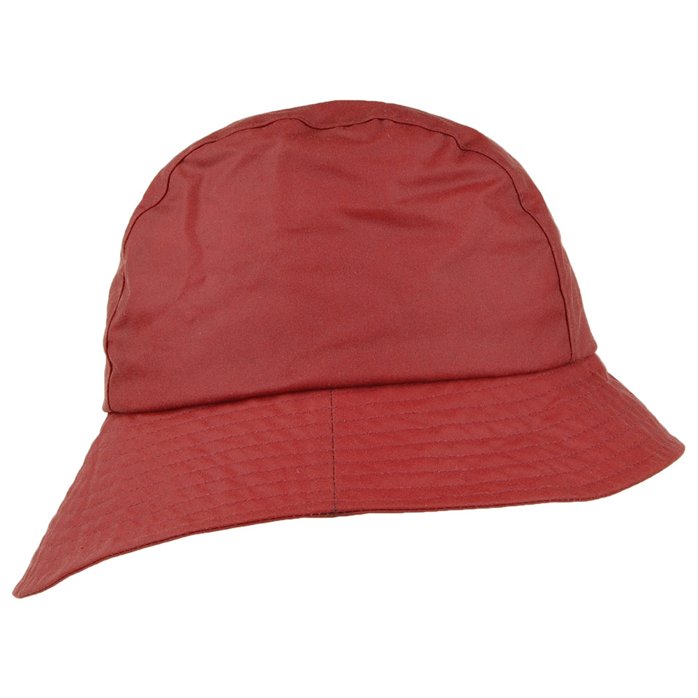 Sombrero de pescador Round Crown Algodón Encerado de Failsworth - Rojo Óxido