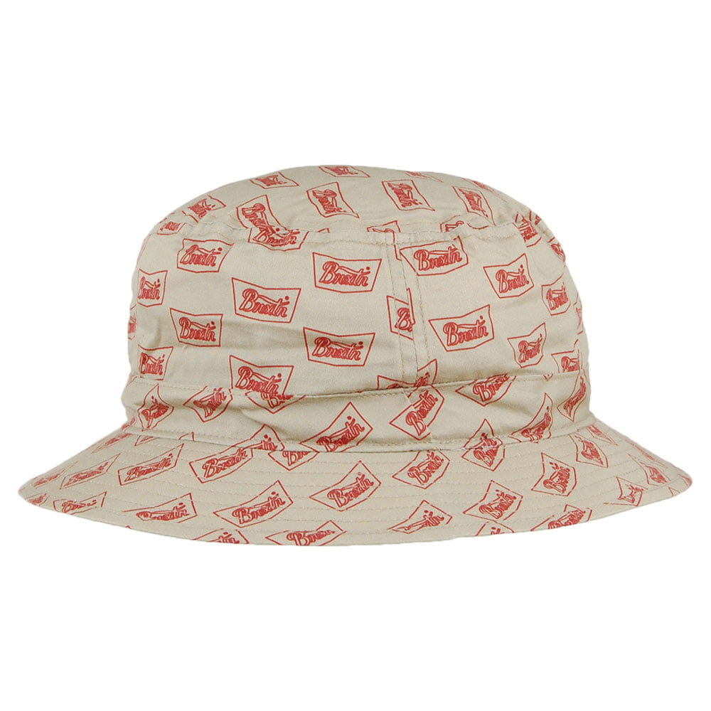Sombrero de pescador Stith de algodón de Brixton - Crema-Rojo Cardenal