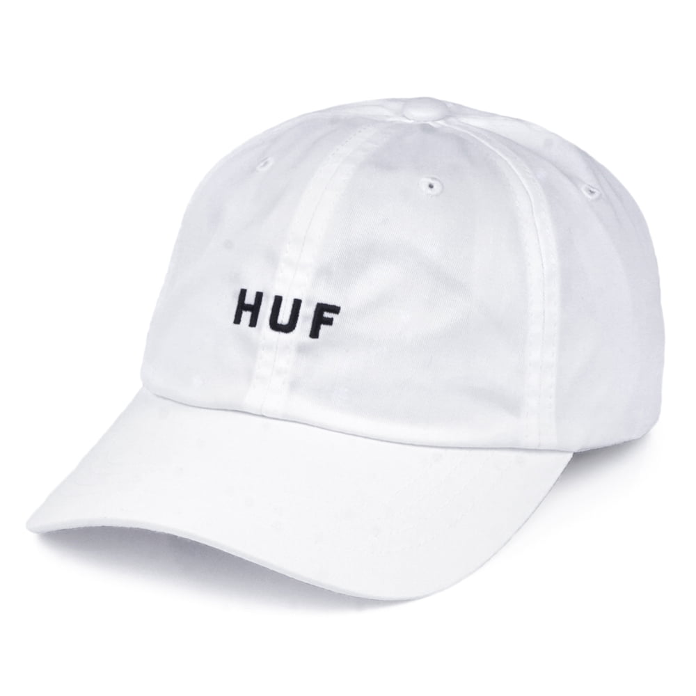 Gorra de béisbol Original Logo visera curvada de algodón de HUF - Blanco