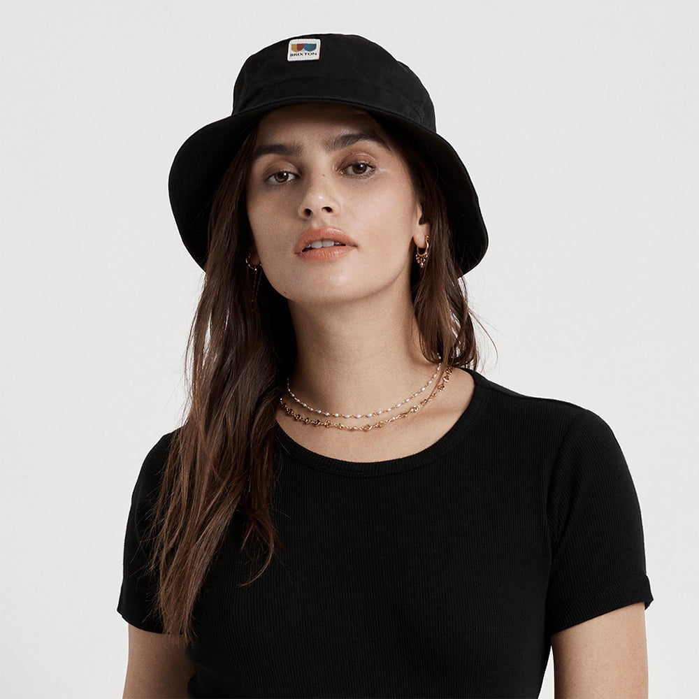 Sombrero de pescador Alton plegable de sarga de algodón de Brixton - Negro