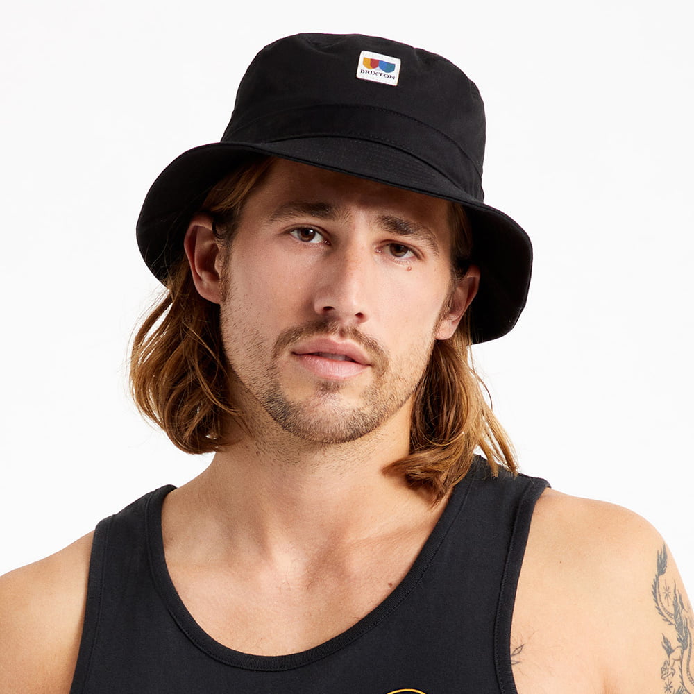 Sombrero de pescador Alton plegable de sarga de algodón de Brixton - Negro