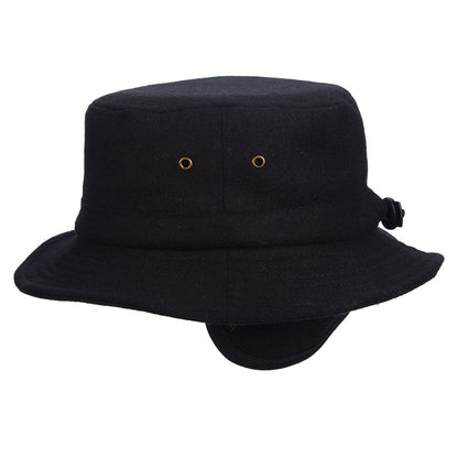 Sombrero de pescador con orejeras de mezcla de lana de Dorfman Pacific - Negro
