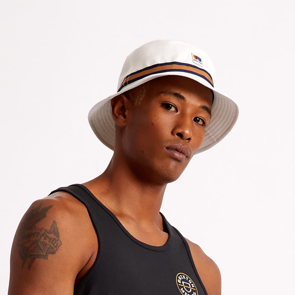 Sombrero de pescador Alton plegable de sarga de algodón de Brixton - Blanco Roto