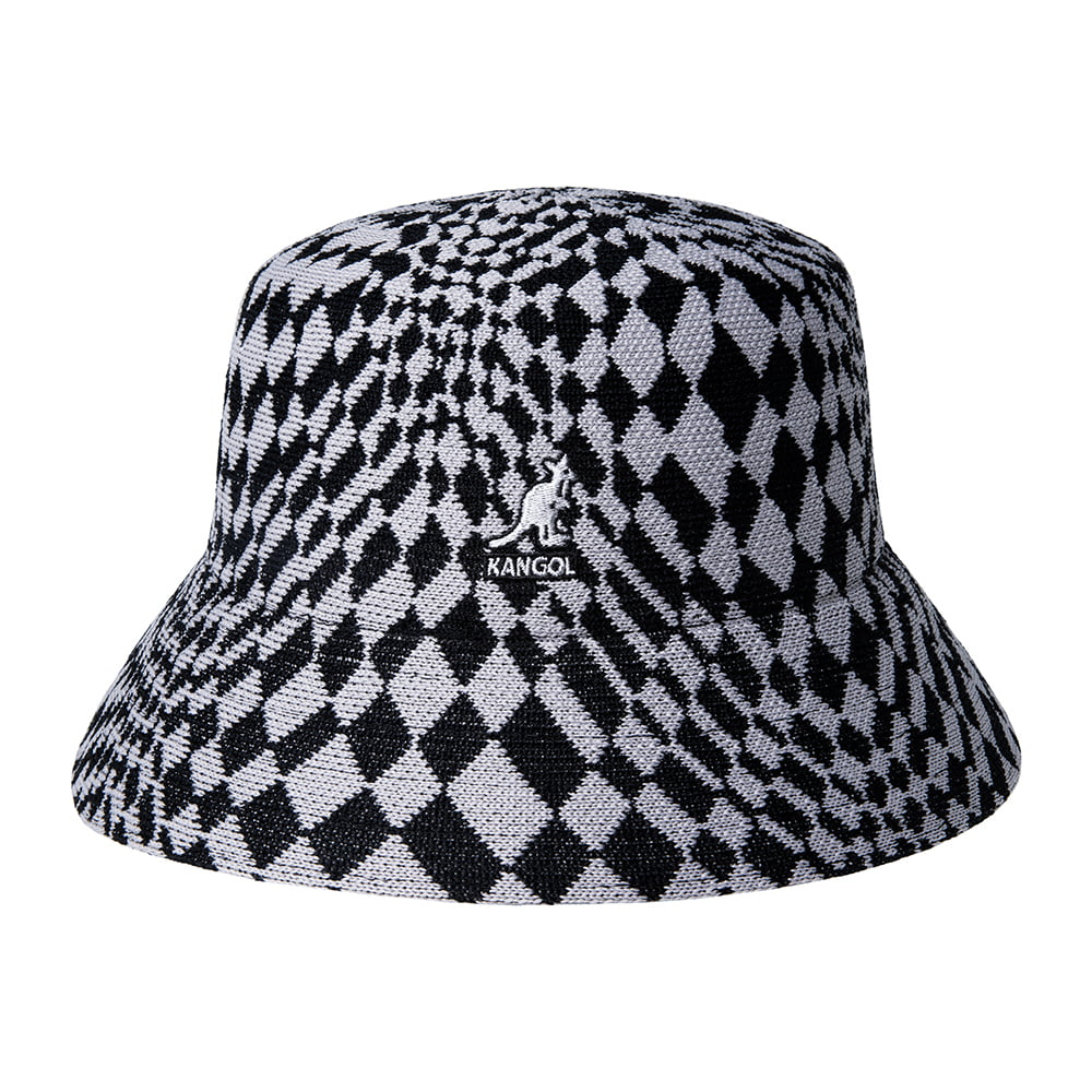 Sombrero de pescador a cuadros de Kangol - Negro-Gris