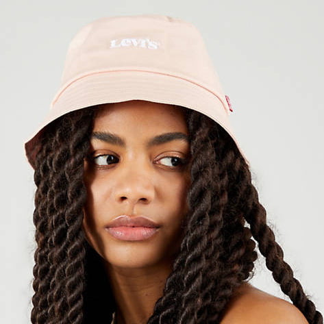 Sombrero de pescador mujeres Vintage Modern Logo de Levi's - Rosa Claro