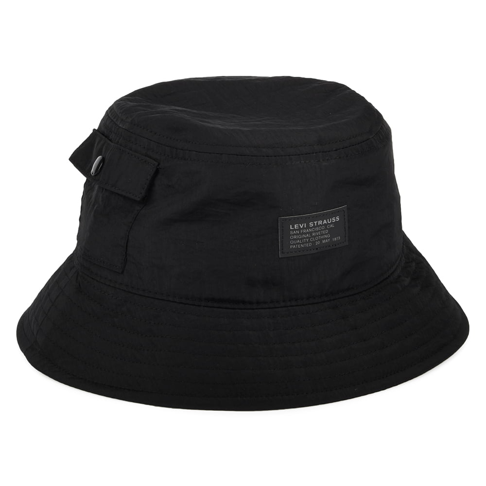Sombrero de pescador No Horse Pull Logo Patch con bolsillo de Levi's - Negro