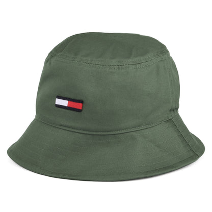 Sombrero de pescador TJM Flag de algodón orgánico de Tommy Hilfiger - Oliva Oscuro