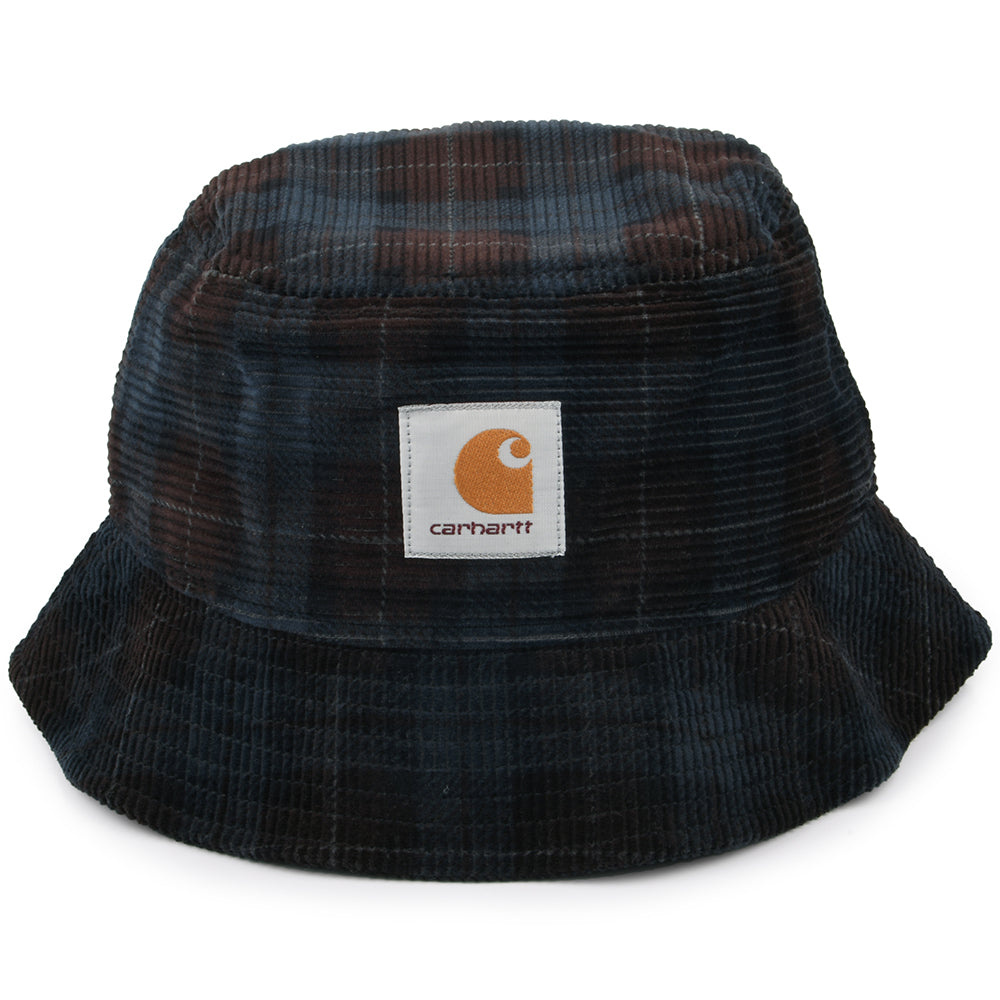 Sombrero de pescador de pana a cuadros de Carhartt WIP - Azul Marino-Marrón