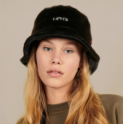 Sombrero de pescador Cozy de piel sintética de Levi's - Negro