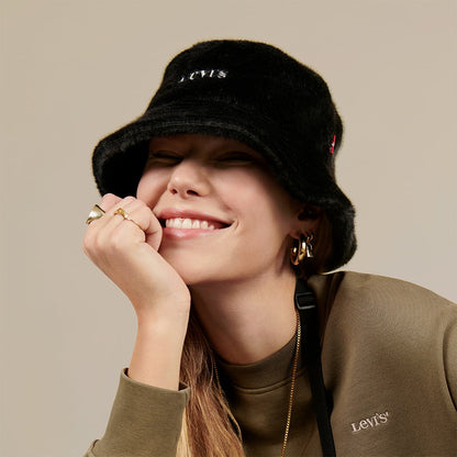 Sombrero de pescador Cozy de piel sintética de Levi's - Negro