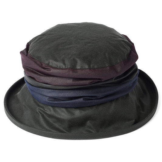 Sombrero de pescador Annie lluvia de algodón encerado de Failsworth - Verde Oliva