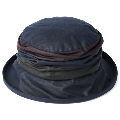Sombrero de pescador Annie lluvia de algodón encerado de Failsworth - Azul Marino