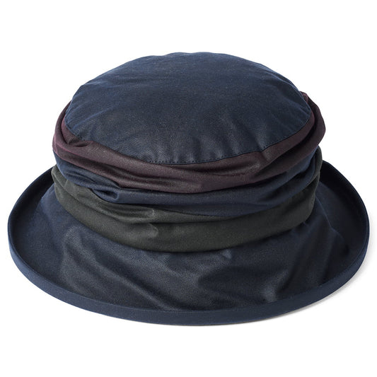Sombrero de pescador Annie lluvia de algodón encerado de Failsworth - Azul Marino