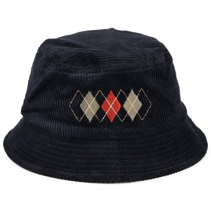 Sombrero de pescador Gramercy plegable de pana de Brixton - Azul Marino Lavado