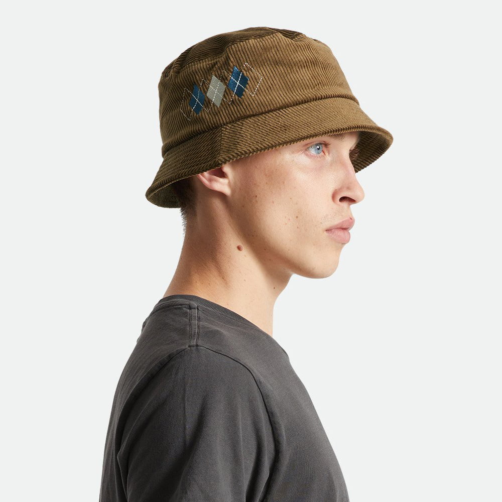 Sombrero de pescador Gramercy plegable de pana de Brixton - Marrón
