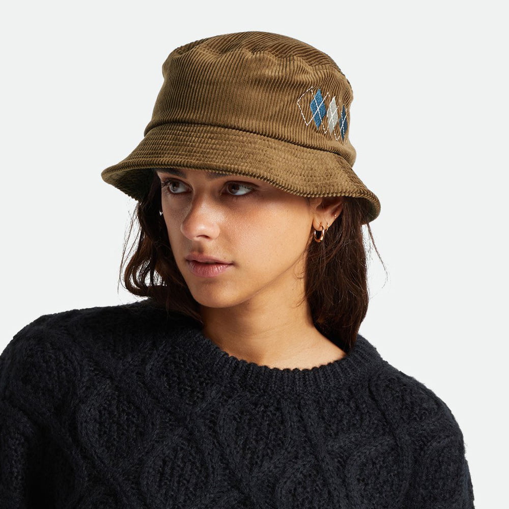 Sombrero de pescador Gramercy plegable de pana de Brixton - Marrón