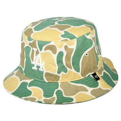Sombrero de pescador MLB Duck Camo L.A. Dodgers de 47 Brand - Natural-Verde Oliva