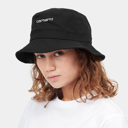 Sombrero de pescador Script de algodón de Carhartt WIP - Negro