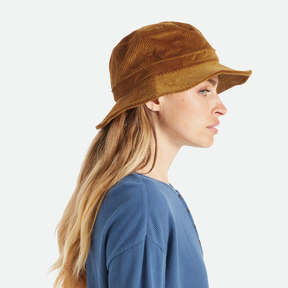 Sombrero de pescador mujeres Petra plegable de pana de Brixton - Caramelo
