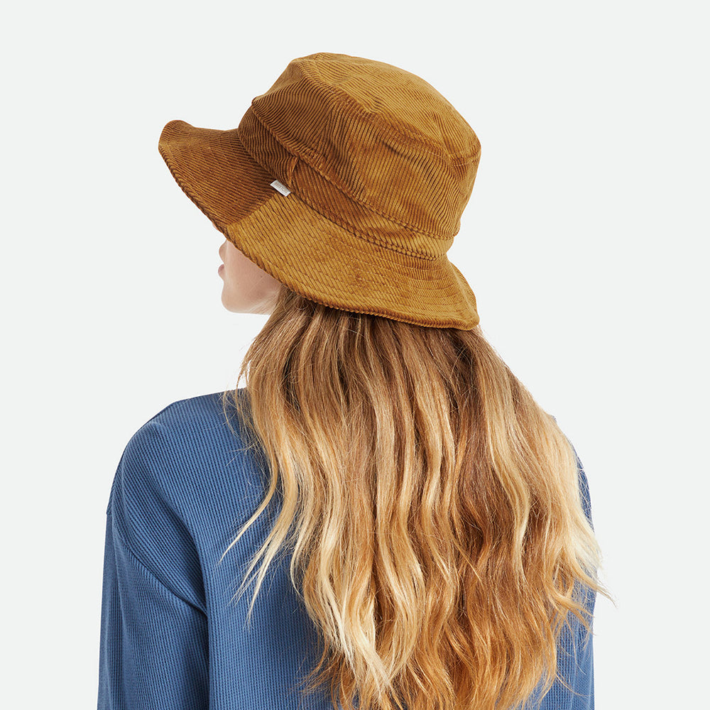 Sombrero de pescador mujeres Petra plegable de pana de Brixton - Caramelo