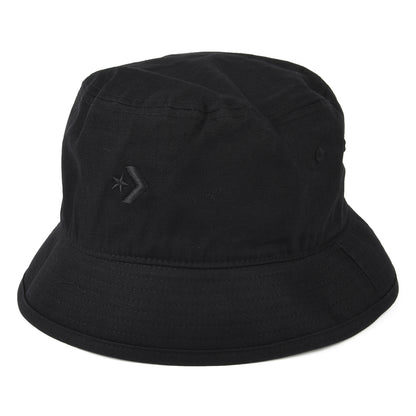 Sombrero de pescador de sarga de algodón diseño de espiga de Converse - Negro