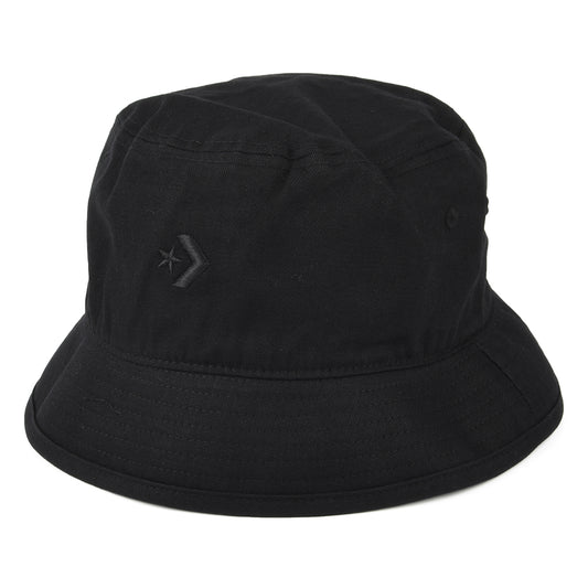 Sombrero de pescador de sarga de algodón diseño de espiga de Converse - Negro