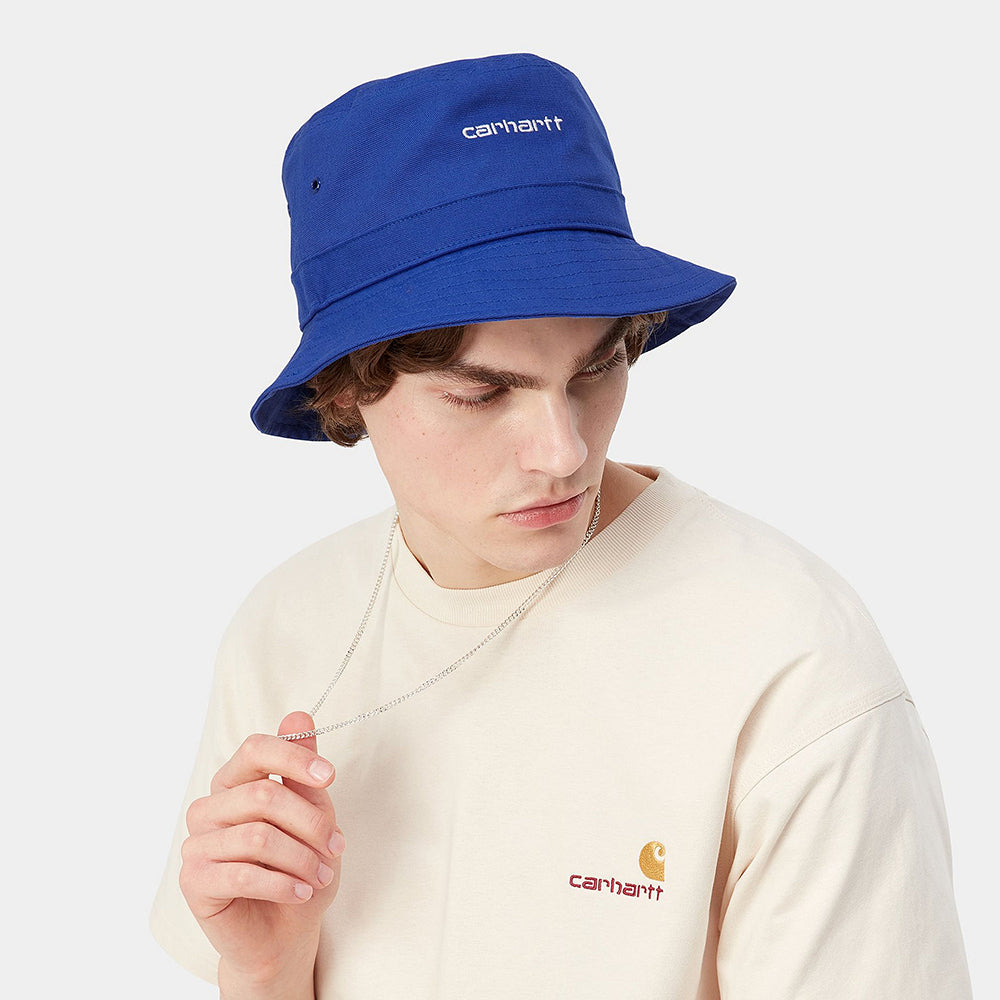 Sombrero de pescador Script de algodón de Carhartt WIP - Azul
