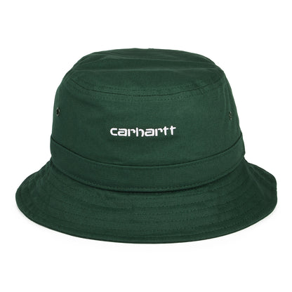 Sombrero de pescador Script de algodón de Carhartt WIP - Bosque