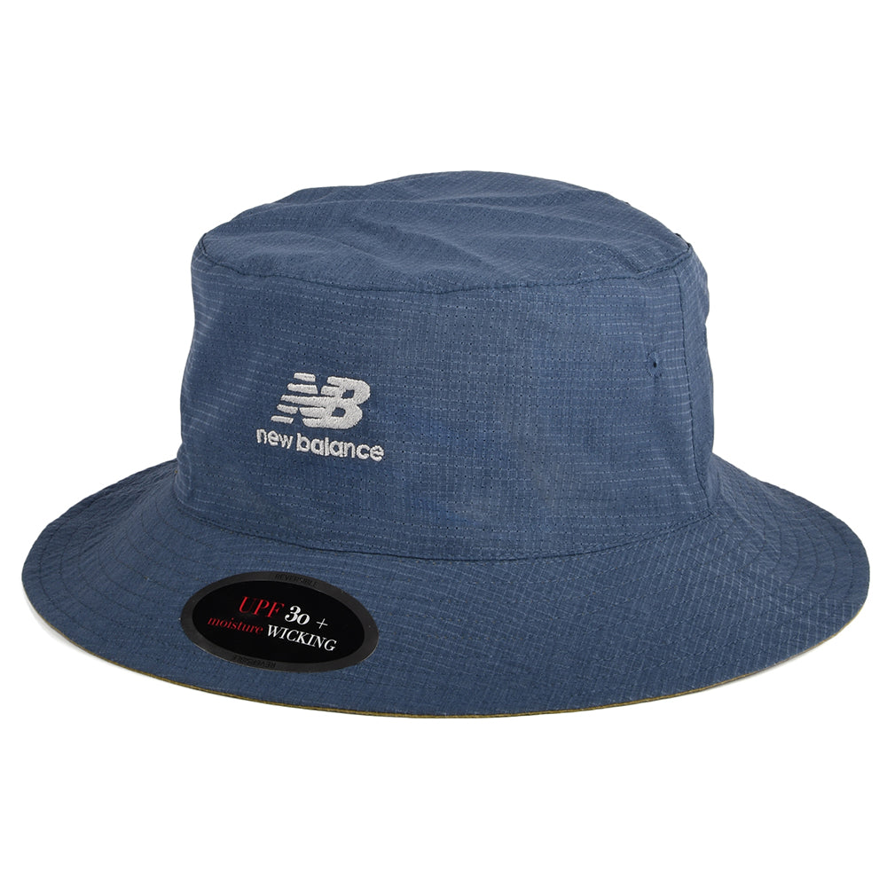 Sombrero de pescador reversible de New Balance - Indigo-Verde Oliva
