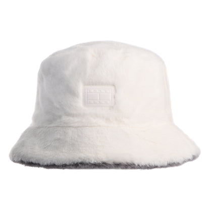 Sombrero de pescador TJW Fuzzy reversible de piel sintética de Tommy Hilfiger - Crudo