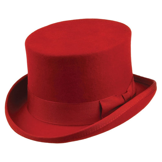 Sombrero de copa Mid Crown de Jaxon & James - Rojo
