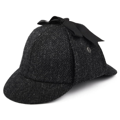 Gorra Sherlock Holmes de HARRIS TWEED de Jaxon & James - Negro-Antracita