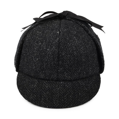 Gorra Sherlock Holmes de HARRIS TWEED de Jaxon & James - Negro-Antracita