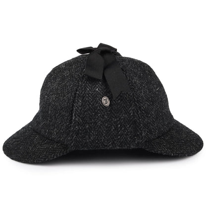 Gorra Sherlock Holmes de HARRIS TWEED de Jaxon & James - Negro-Antracita