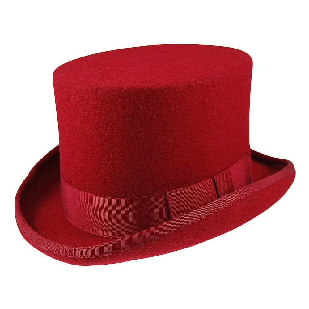 Sombrero de copa alta de lana de Christys - Rojo