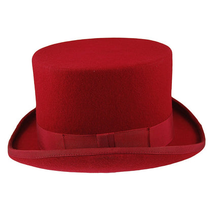 Sombrero de copa alta de lana de Christys - Rojo