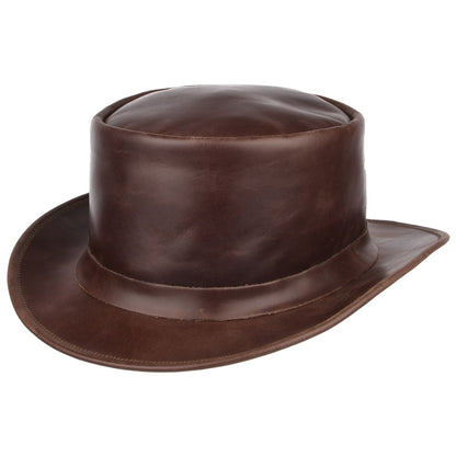 Sombrero de copa de piel de Jaxon & James - Marrón