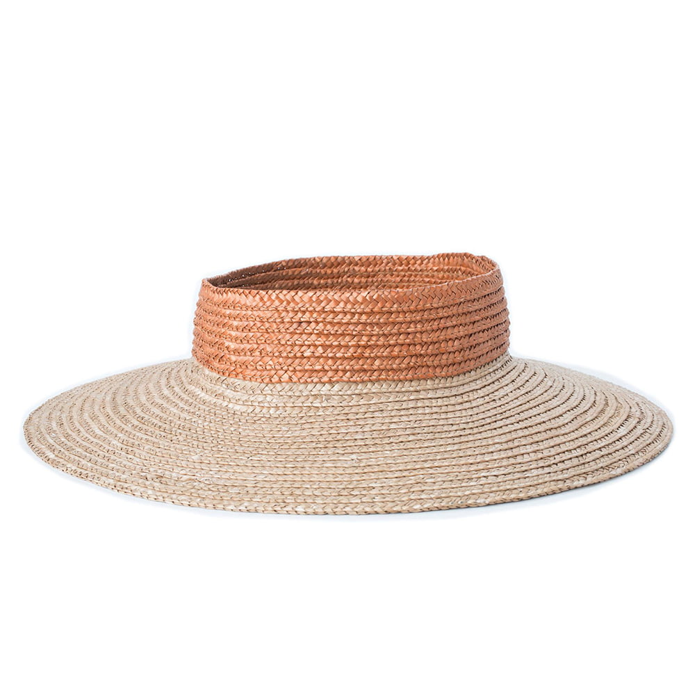Visera Joanna Ala de paja de Brixton - Blanco Marfil-Cobrizo