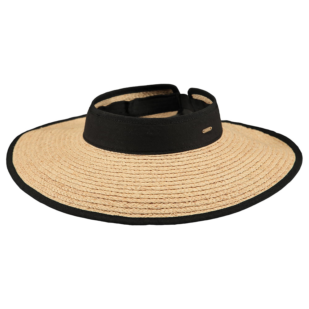 Visera mujeres Tambou de ala ancha de paja de rafia de Barts - Natural