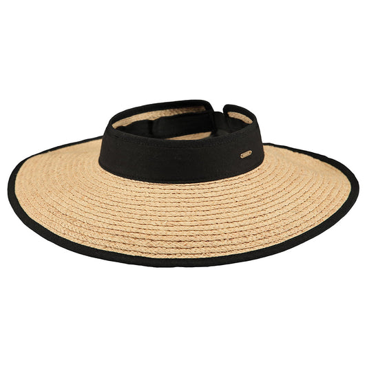 Visera mujeres Tambou de ala ancha de paja de rafia de Barts - Natural
