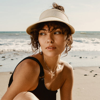 Visera Newport de paja toyo de Brixton - Natural