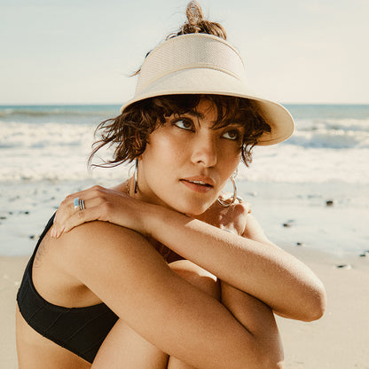 Visera Newport de paja toyo de Brixton - Natural