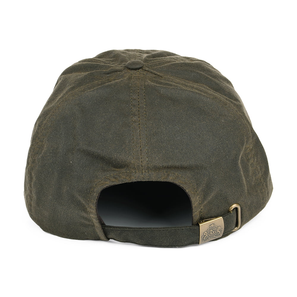 Gorra de béisbol de algodón encerado británico de Failsworth - Verde Oliva-Marrón