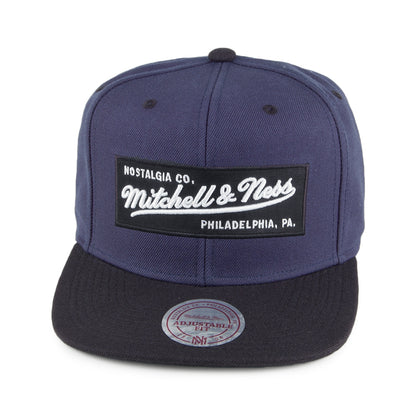 Gorra Snapback Box Logo de Mitchell & Ness - Azul Marino-Negro